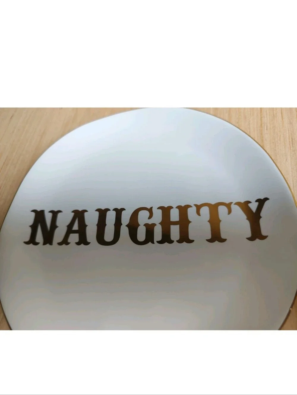 Pottery Barn Naughty & Nice 2 Appetizer Plates The Emily & Meritt White Gold